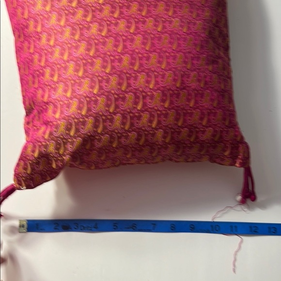 Vintage ABC Carpet & Home Pink and Gold Paisley Accent Pillow - Picture 3 of 3